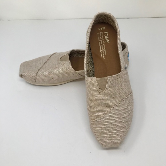 Toms Shoes - Toms Gold Gilt  Shoes Slip Ons Flats Sz 8.5